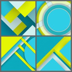 Set of banner templates with geometric pattern