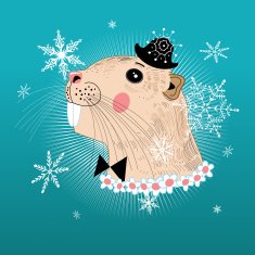Portrait beaver hipster