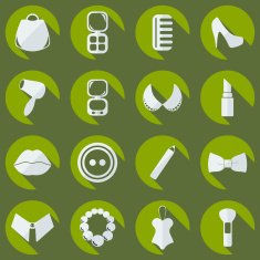 Flat concept set modern design with fashion beauty N6