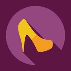 Flat modern design with shadow icon women's shoes N5