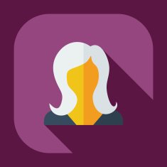 Flat modern design with shadow icon silhouette girl creative hairstyle N31