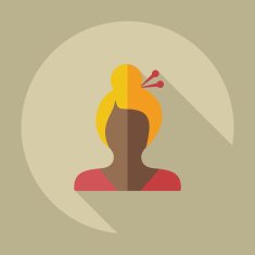 Flat modern design with shadow icon silhouette girl creative hairstyle N32