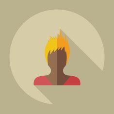Flat modern design with shadow icon silhouette girl creative hairstyle N45