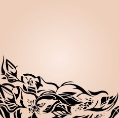 Fashionable Wedding background in ecru with black floral ornaments