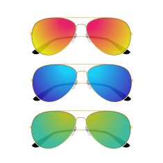 Aviator sunglasses isolated on white background