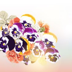 Cute vector background with bouquet of flowers