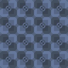 Circle-squares pattern in blue and dark-blue colors