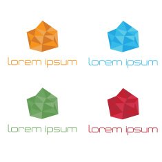 Crystal abstract template set polygon art
