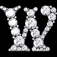 diamond letters with gemstones N25