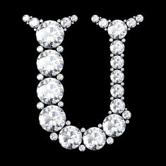 diamond letters with gemstones N27