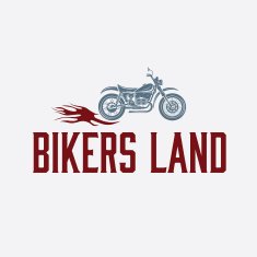 vintage motorcycle with flames graphic vector design template N2