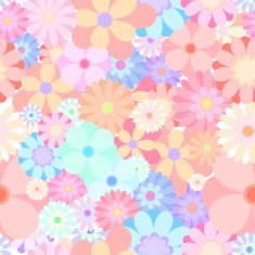 seamless colorful flower blooming medley pattern background vector