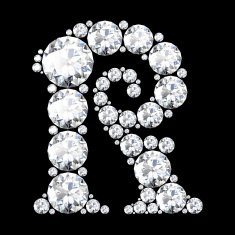 diamond letters with gemstones N29
