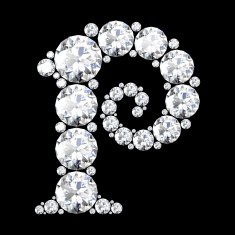 diamond letters with gemstones N31
