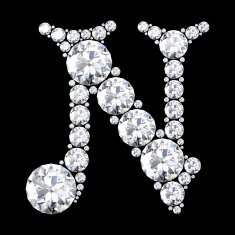 diamond letters with gemstones N33
