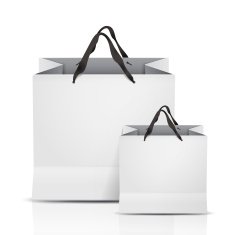 white shopping bags set N9