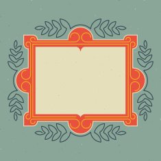 Vintage design template Retro card with frame