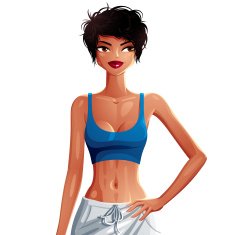 Sexy coquette sport woman upper body portrait Gorgeous lady