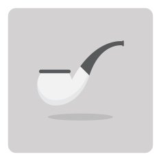 Vector of flat icon smoke pipe