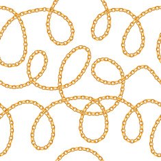 Golden chains on white background