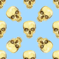 Watercolor skull in vintage style