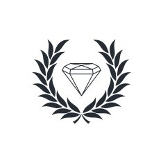 diamond inside wreath