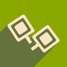 Flat with shadow icon and mobile applacation cufflinks