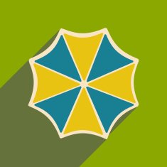 Flat with shadow icon and mobile applacation umbrella