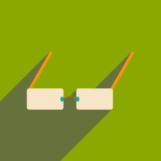 Flat with shadow icon and mobile applacation glasses