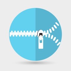 zippers icons over blue background vector illustration