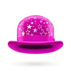 Magenta starred bowler hat