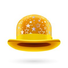 Yellow starred bowler hat