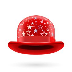 Red starred bowler hat