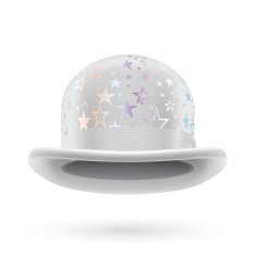 White starred bowler hat