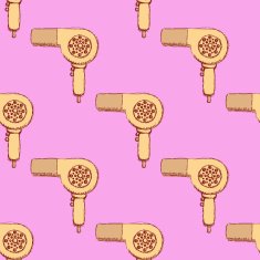 Sketch hairdryer in vintage style