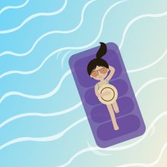 woman on pool great for any use Vector EPS10