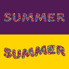 Summer card of multi colored little balls