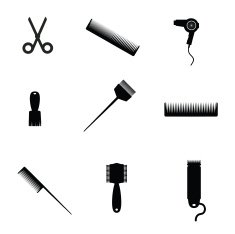 hair salon elements icon vector