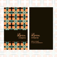 Business Card with geometric floral pattern N13