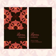 Business Card with geometric floral pattern N14