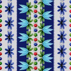Seamless pattern with watercolor flowers and leaves