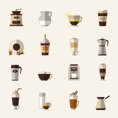 Coffee flat icons