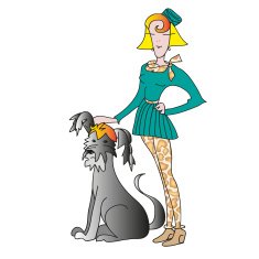 Young beauty woman with dog