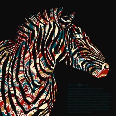 Animal watercolor illustration silhouette zebra Vector