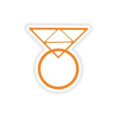 icon sticker realistic design on paper ring N2