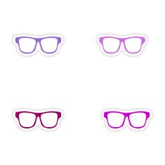 assembly realistic sticker design on paper sunglasses N2