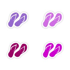 assembly realistic sticker design on paper slippers