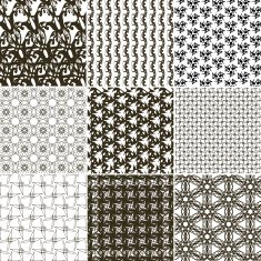 Set of 9 abstract vintage geometric wallpaper N6