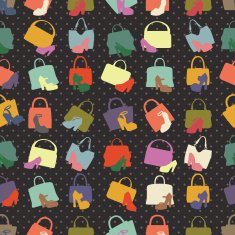 Silhouettes of handbag shoes Seamless pattern