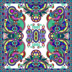Traditional ornamental floral paisley bandanna Square ornament N4
